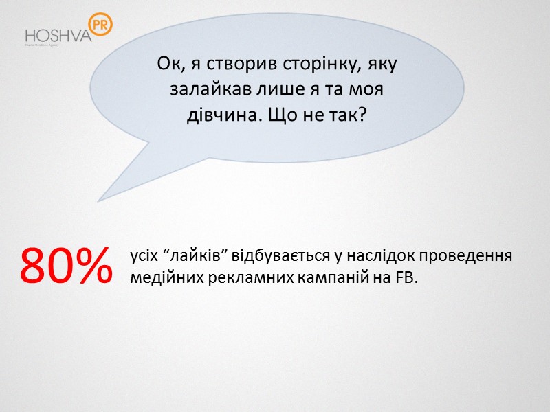 Ок, я створив сторінку, яку залайкав лише я та моя дівчина. Що не так?